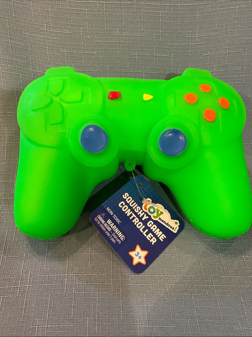 New-Toymendous! Bright Green Squishy Video Game Controller Stress Toy